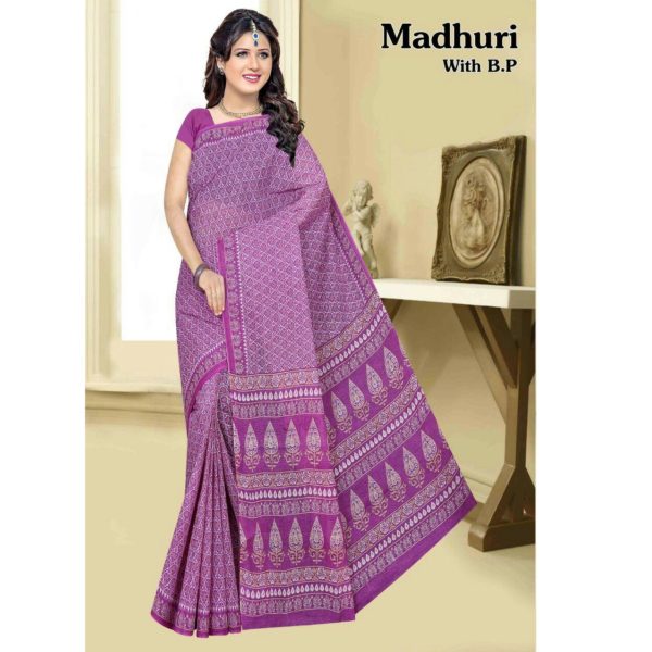 Cotton Violet Saree