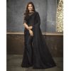 Black Shimmer Satin Silk Embroidered Work Anmol Shades Saree 1508