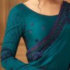 Teal Blue Soft Silk Embroidered Border TFH Sandalwood Designer Party Wear Saree SW 505-1