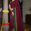 Maroon Heavy Emroidered Works ADAA Designer Saree 809