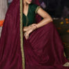 Maroon Heavy Emroidered Works ADAA Designer Saree 809 2