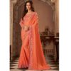 Orange Embroidered Border Art Silk Anmol Shades Designer Saree 1604