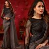 Dark grey art silk plain anmol elegance designer saree 9012