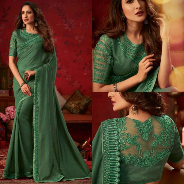 This real zari , green Kanchi temple border Saree is a stunner ..!! Anyone  can fall in love with this bottle green simple yet elegant Saree… |  Instagram
