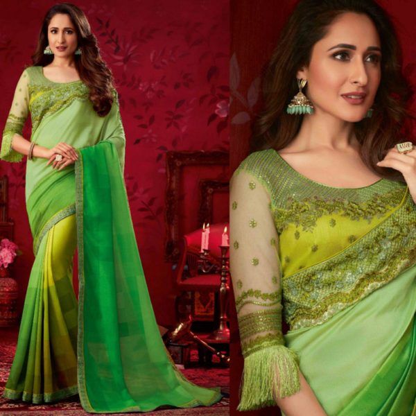 Light green shaded art silk anmol elegance designer saree 9002