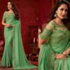 Pista green art silk plain anmol elegance designer saree 9015