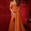 Rust orange art silk anmol elegance designer saree 9016