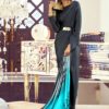 Black And Sky Blue Satin Crepe Printed Saree 108009