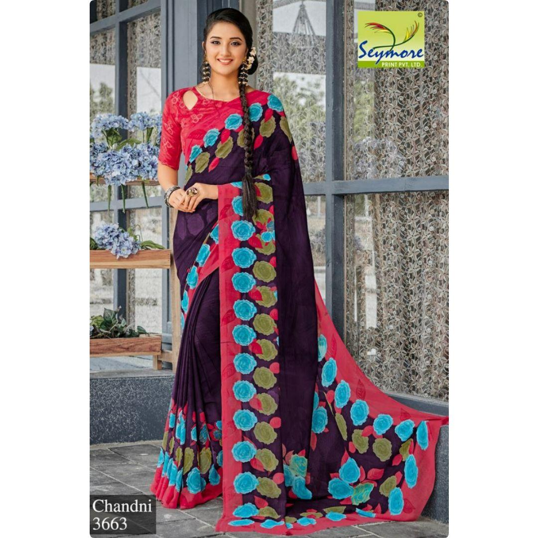 URJAA BY SR BRAND SILK GEORGETTE PRINTED NEW ELEGANT FANCY LIGHT WEIGHT  UNIQUE DESIGN PRETTY LOOK SAREES AUTHORIZED SUPPLIER IN SURAT AHMEDABAD  AUSTRALIA - Reewaz International | Wholesaler & Exporter of indian