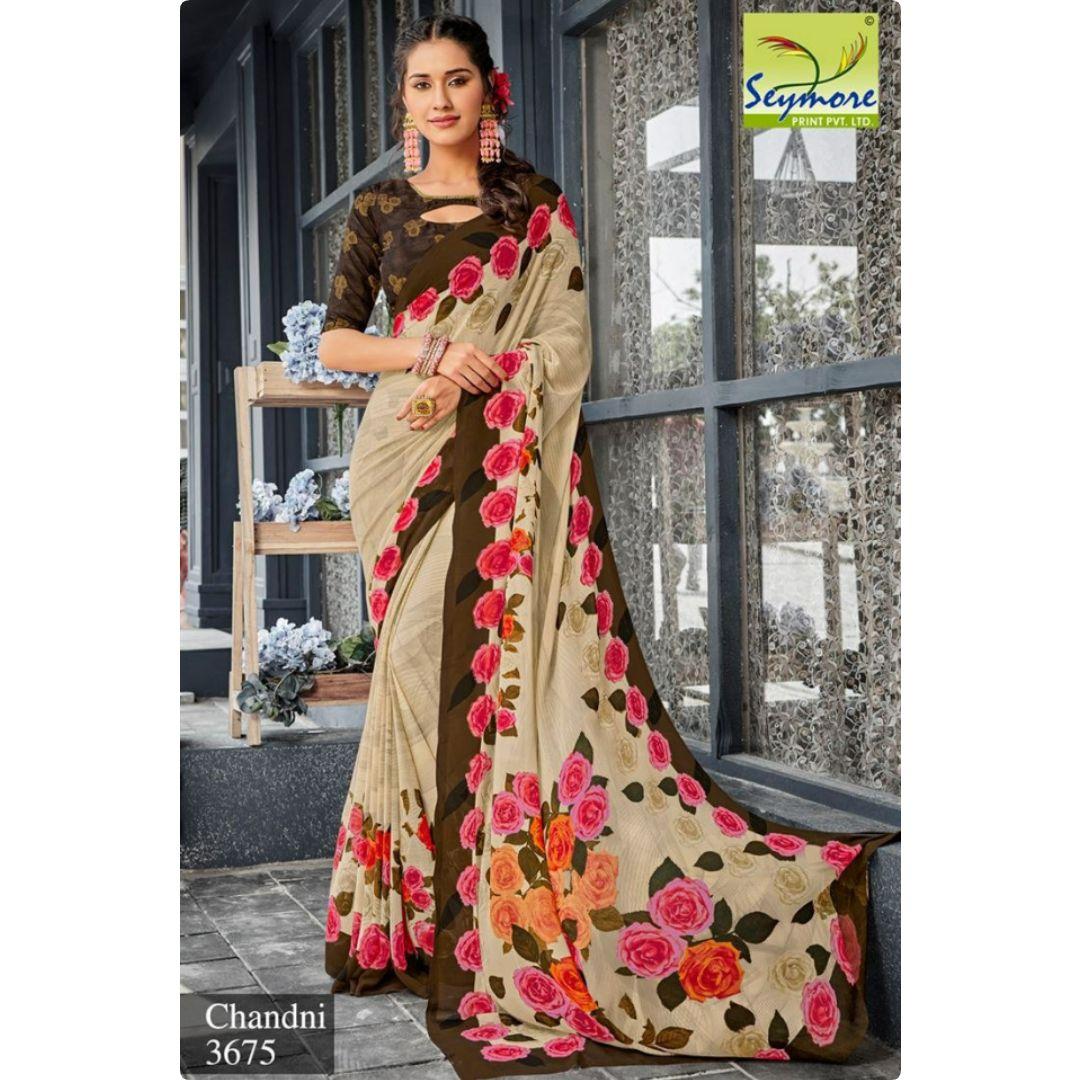 Buy online Women's Printed Pink Colored Saree With Blouse from ethnic wear  for Women by Sidhidata Textile for ₹1099 at 63% off | 2024 Limeroad.com