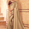 Beige Satin Embroidered Border TFH Silver Screen Party Wear Saree 24004-1