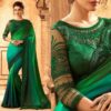 Green Ombre Satin Georgette TFH Silver Screen Party Wear Saree 24013