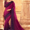 Magenta Ombre Satin Georgette TFH Silver Screen Party Wear Saree 24017-1