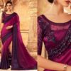 Magenta Ombre Satin Georgette TFH Silver Screen Party Wear Saree 24017