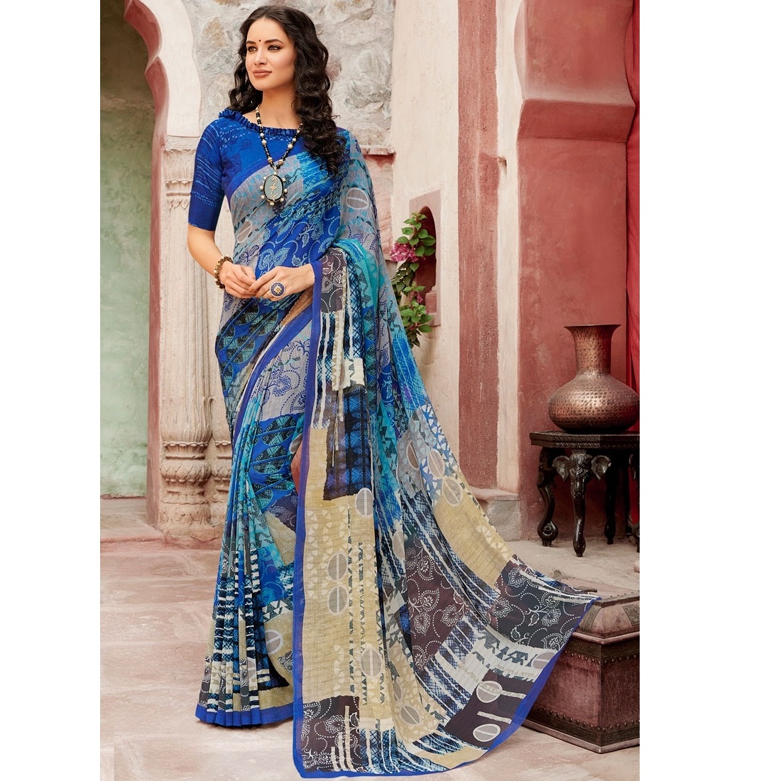 heenastyle cotton silk casual sarees online shopping -811298932 | Heenastyle