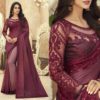 Ombre Maroon Chiffon Anmol Elegance Party Wear Saree 1108