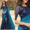 blue ombre chiffon saree in shaded saree TFH Sw 818