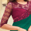 dark green contrast border georgette saree TFH Sw 807-2
